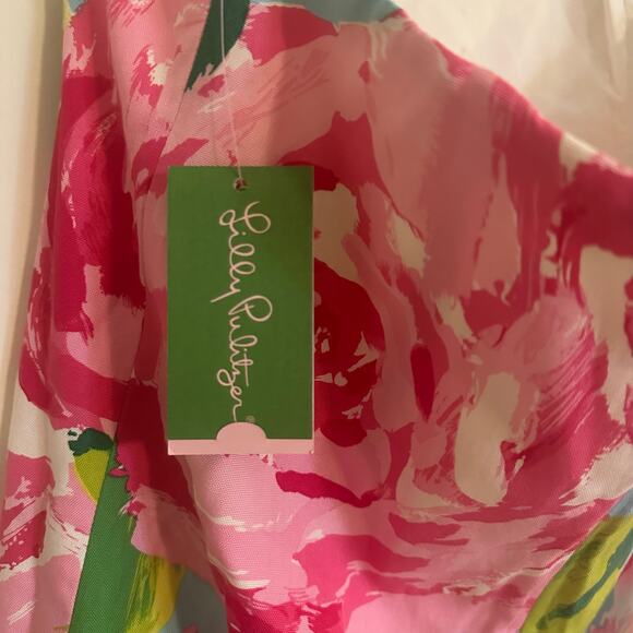 New Lilly Pulitzer Keetan Dress sz 10 Hotty Pink First Impression Print Dress - Picture 4 of 5
